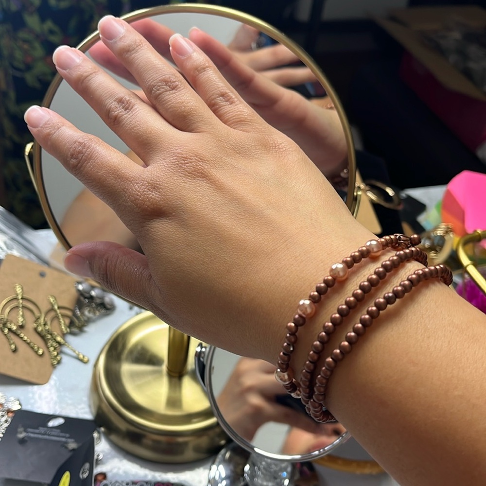 Brown and copper bracelet